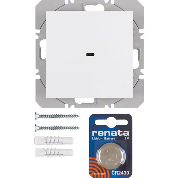 Hager/Berk KNX-Funk Wandsender 1fach polarweiß glänzend 85655289
